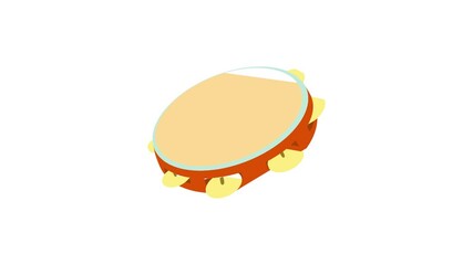 Wall Mural - Tambourine icon animation best cartoon object on white background