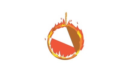Wall Mural - Ring of fire icon animation best cartoon object on white background