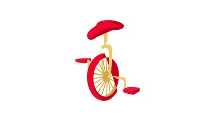Wall Mural - Unicycle icon animation best cartoon object on white background