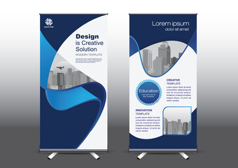 RollUp template vector illustration, Designed for style applied to the expo. Publicity banners, business model vertical.	