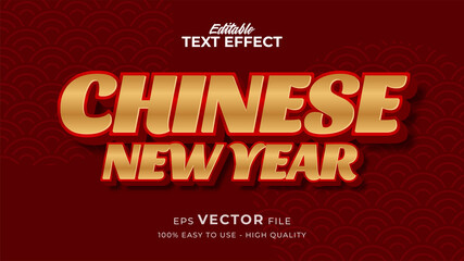 Editable text style effect - chinese new year text in style theme