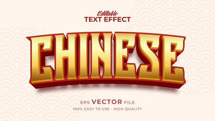 Wall Mural - Editable text style effect - chinese new year text in style theme