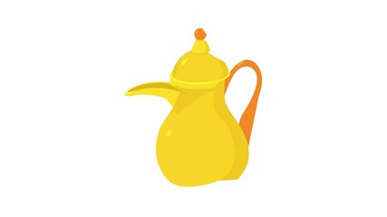 Wall Mural - Teapot icon animation best cartoon object on white background