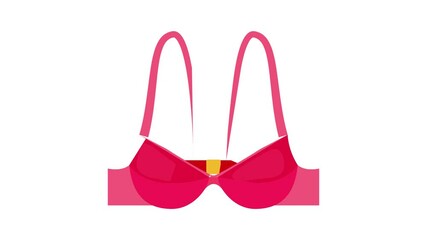 Canvas Print - Pink bra icon animation best cartoon object on white background