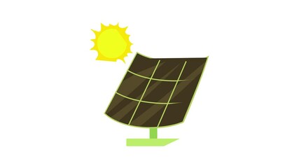 Sticker - Solar battery icon animation best cartoon object on white background