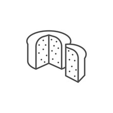 Panettone Bread Line Icon. Linear Style Sign For Mobile Concept And Web Design. Sweet Bread Outline Vector Icon. Symbol, Logo Illustration. Vector Graphics