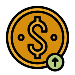 Wall Mural - dollar line icon