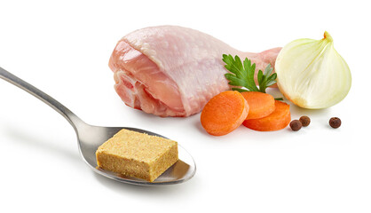 Poster - fresh raw chicken leg and vegetables