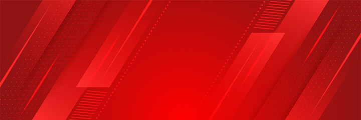 Wall Mural - technology global red wide banner design background. abstract 3d banner design with dark red technol