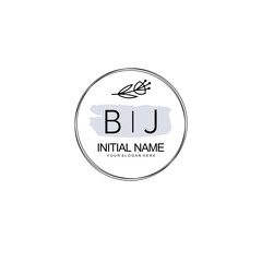 BJ Hand drawn wedding monogram logo