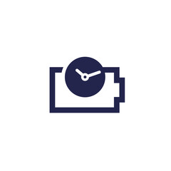 Poster - battery time icon, vector sign