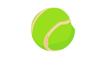 Wall Mural - Tennis ball icon animation best cartoon object on white background