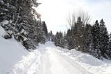 Fototapeta  - country roads covered with snow in winter.turkey