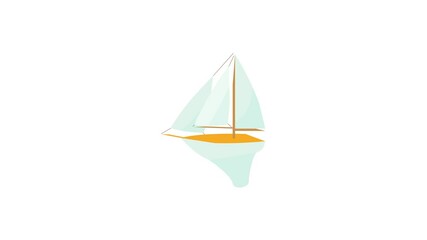 Wall Mural - Boat icon animation best cartoon object on white background