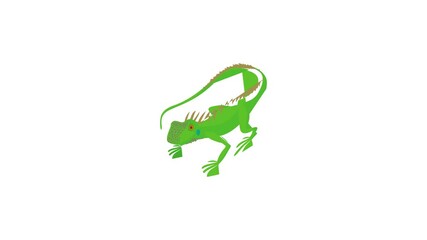 Poster - Lizard icon animation best cartoon object on white background