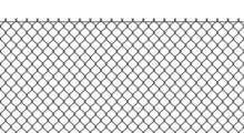 Metal Grid Fence Background. Chain Link Fence, Wire Mesh, Steel Metal Prison Or Restricted Area Barrier. Flat Vector Illustration Isolated On White Background.