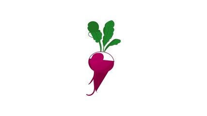 Wall Mural - Beet icon animation best cartoon object on white background