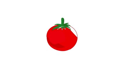 Sticker - Red tomato icon animation best cartoon object on white background