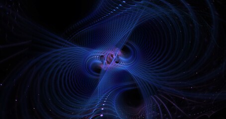 Wall Mural - Abstract colorful fractal background with fantastic swirl. Amazing blue light effect. Festive wallpaper. Digital fractal art. 3d rendering.