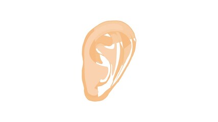 Sticker - Human ear icon animation best cartoon object on white background