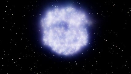 Canvas Print - futuristic unidentified space object emitting a magnetic field against the background of stars. scie