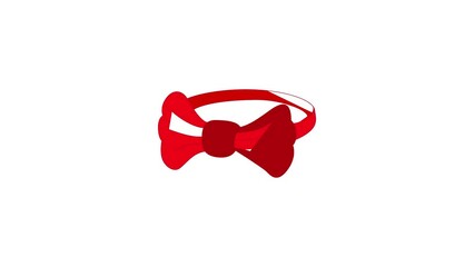 Wall Mural - Red bow tie icon animation best cartoon object on white background