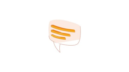Wall Mural - Speech bubble icon animation best cartoon object on white background