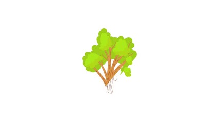 Sticker - Green tree icon animation best cartoon object on white background