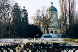 Fototapeta Krajobraz - Kościół katolicki pejzaż zimowy