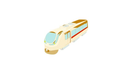 Wall Mural - Modern high speed train icon animation best cartoon object on white background