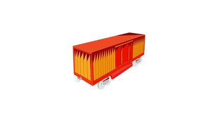Canvas Print - Railway cargo container icon animation best cartoon object on white background