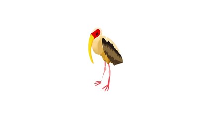 Canvas Print - Stork icon animation best cartoon object on white background
