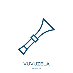 Poster - vuvuzela icon from brazilia collection. Thin linear vuvuzela, game, referee outline icon isolated on white background. Line vector vuvuzela sign, symbol for web and mobile