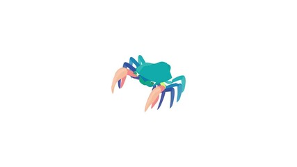 Poster - Cancer with large claws icon animation best cartoon object on white background