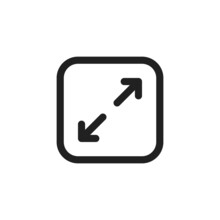 Expand Icon Vector From Arrows Concept. Thin Line Illustration Of Expand. Expand Linear Sign For Use On Web And App. Icon Maximize With Style Outline