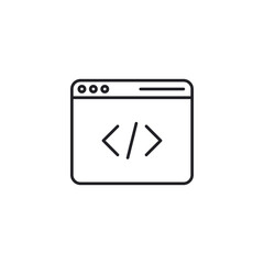 Website script code line style icon for application and website. Programming icon symbol. Premium quality isolated coding element in trendy style.