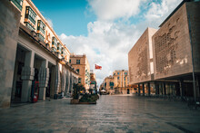 The Beautiful Streets In Valleta In Malta.