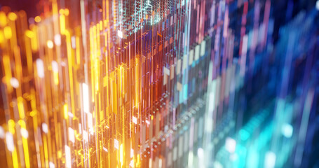 Wall Mural - abstract futuristic electronic circuit technology background. gold and blue cyber circuit, hi-tech t