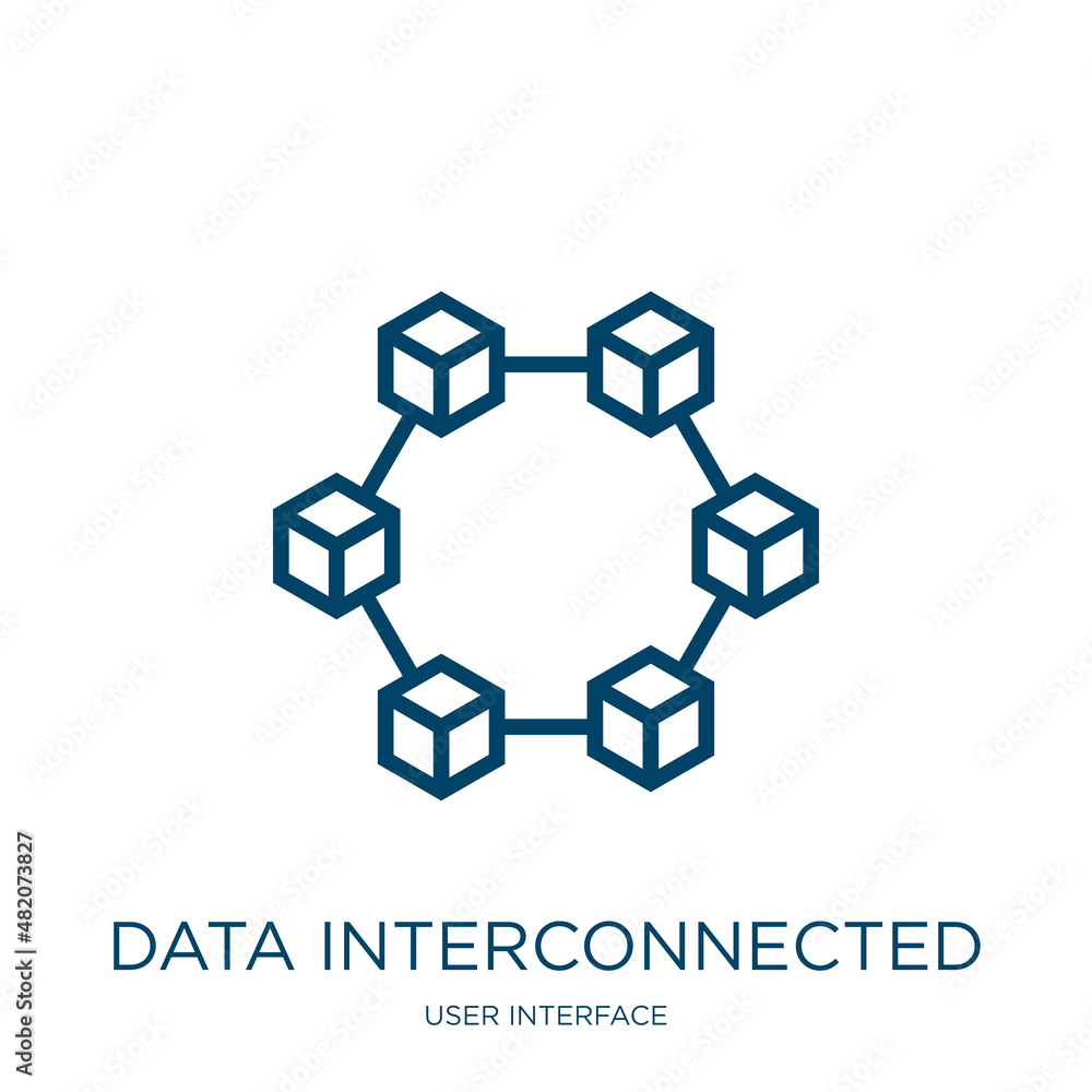 data interconnected icon from user interface collection. Thin linear ...