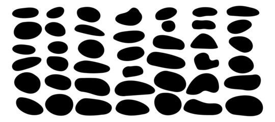 Wall Mural - organic blob shape with irregular form abstract vector illustration. random oval pebble, asymmetric 