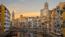 Girona Cityscape Views Of The River