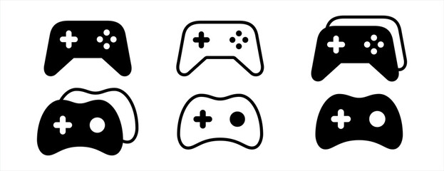 gamepads vector icon set. game controller icon. video game console icon. vector illustration