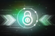 © Greentech - Digital Padlock on abstract technology background, Technology security concept. Modern safety digital background. Protection system, Cyber Security and safety information, personal data concept