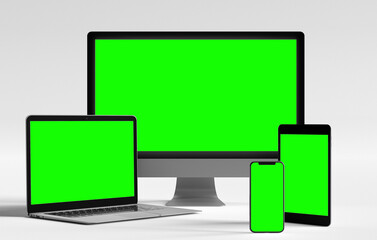 Isolated Devices Mockup - 3d rendering.