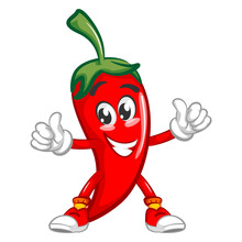 Vector Mascot Character Illustration Of Cute Chili