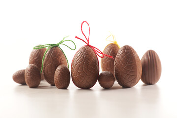 Wall Mural - chocolate easter egg isolated on white background