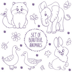 Wall Mural - animals coloring