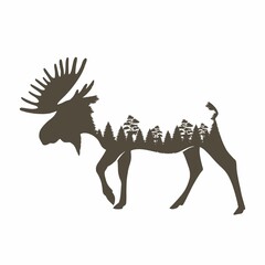 Wall Mural - Silhouette of a moose