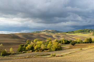  Beautiful scenic Tuscany landscape during the fall
