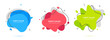 Modern liquid irregular amoeba blob shape abstract elements graphic flat style design fluid vector illustration set banner simple shape template for presentation, flyer, isolated on white background